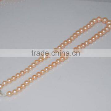 Pretty 3-4mm Pink Freshwater Pearl Necklace 925 Sterling Silver Clasp photo-5