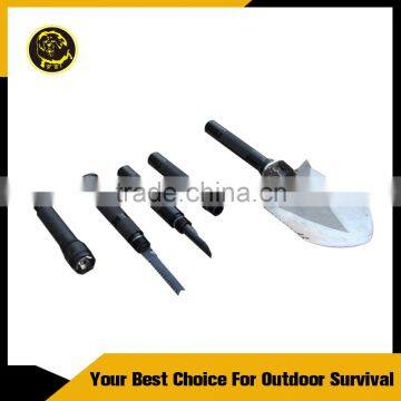 Hi-carbon Steel Stainless Outdoor Camping&Hiking Folding Survival Shovel With Firestarter&Bottleopener&Whistle photo-2