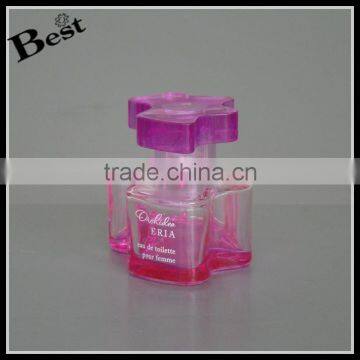 60ml Cosmetic Packaging Cheapest Special Shape Gradual Red Glass Bottle for Perfume With Plastic Cap Chinese Supplier photo-2