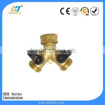 2 Way Solid Y Valve Garden Hose Connector Splitter Adapter photo-2
