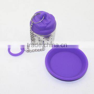 Food Grade Silicone Loose Leaf Tea Infuser,silicone Tea Filter,silicone Tea Strainer With Stainless Steel Ball photo-5