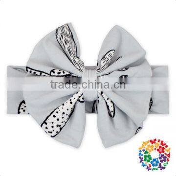 Cactus Print Big Bow Headband Soft FAUX SUEDE Material Elastic Hair Band Factory New Design Hair Band