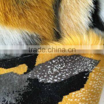 100% AC Multi-color Three-dimensional Jacquard Artificial Fur Fabric photo-3