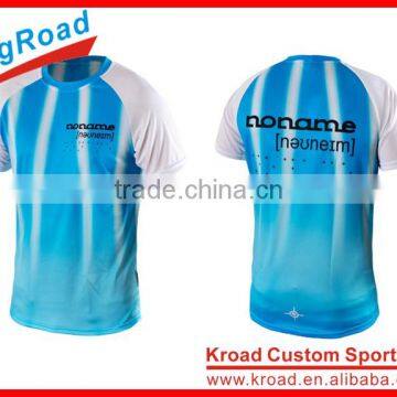 2016 new model 100%polyester dye sublimation shirts, round neck, quick dry running shirts