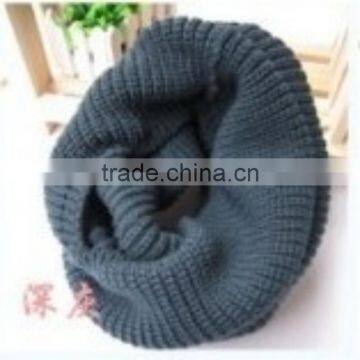 Flat Machine Girls Fashion Plain Color Knitted Neck Warmer Scarf photo-3