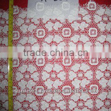 Wholesale White Cotton Crochet Lace Embroidery Fabric by the Yard photo-1