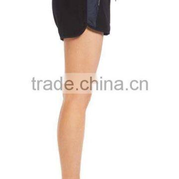 MGOO Hot Sale Women's Drawstring Linen Blend Jogging Pants Black Sport Shorts With Zipper Pockets photo-4