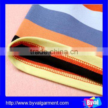 OEM High Quality Cotton 180g Orange Kids Striped Short Sleeve Polo Shirt photo-3