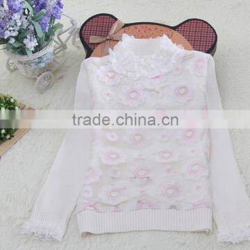 Pink Latest Design High Neck Youth Knitting Children Clothes 2016 photo-3
