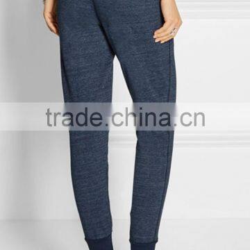 Women Causal 100% Cotton Blue Stretch-jersey Track Pants photo-3