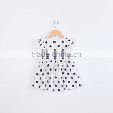 Children Boutique Summer Clothing Baby Girls White Big Polka Dot Ruffle Dress Party Wear photo-2