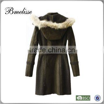 2014 Latest Real Fur High Quality Winter Shiny Fashion Long Winter Leather Jacket for Women photo-2