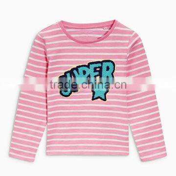 S33509W Baby Girl Clothes Long Sleeve Cartoon Cute Cotton T-Shirts photo-2