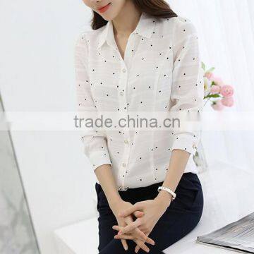 Custom Wholesale Ladies Blouse Patterns Women Cotton Formal Business Blouse With Dot photo-5