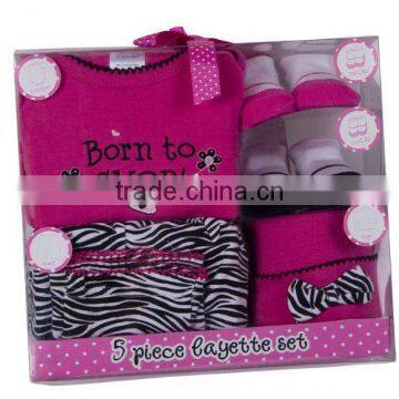 baby 5pcs pvc box/baby garment/baby clothing set