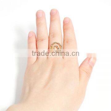 Custom Zinc Based Alloy Unadjustable Gold Plated Spiral Wave Rings photo-2