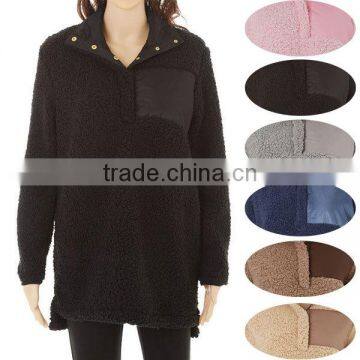 Wholesale Monogram Sherpa Fleece Woman Pullover Sweater photo-4