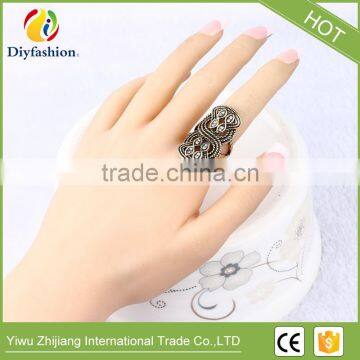 Unique Vintage Wedding Couple Ring Turkey White Crystal Jewelry Big Size Rings For Women Fine African Jewellery photo-6