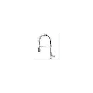 Tall Mixer Tap Spring Spout Kitchen Faucet Brushed Nickel for Home / Hotel