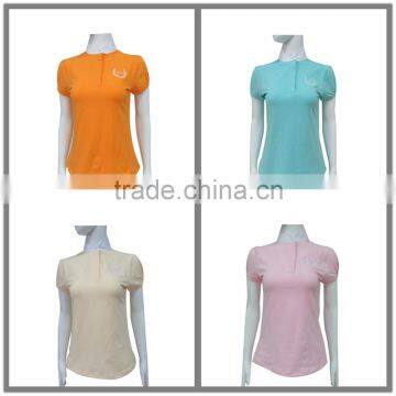 women pure color high quality horse riding shirt