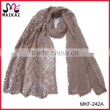 High fashion beautiful girls polyester cotton scarf