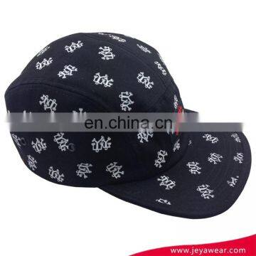 Wholesale Black 5 Panel Hip Hop Snapback All Kinds of Hat and Cap Printed Cap photo-3