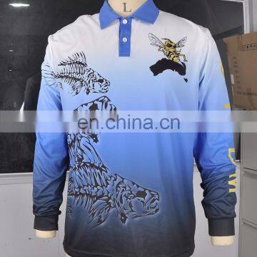 Wholesale Low Moq Plus Size Full Sublimation Fishing Jersey