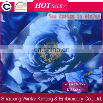 Shaoxing winfar Textile Knitting DTY Polyester Digital Printed scuba Jersey Fabric