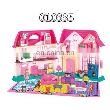 Lower price 2016 new product plastic barbie doll house miniature furniture set DIY toy for kids pretend chengahai free sample