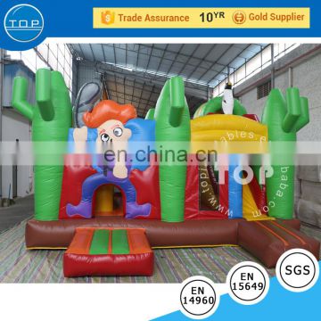 Attractive Inflatable jungle bouncy castle with slide ,inflable bouner/inflatable combo