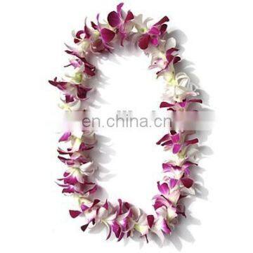 Carnival party orchid hawaii flower necklace lei HAI-0006