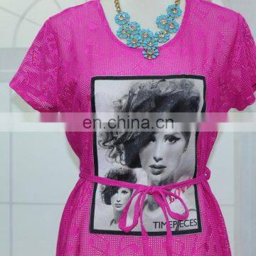 Lace Material Girl T-shirt at the Top of the World Design for Good Sale photo-2
