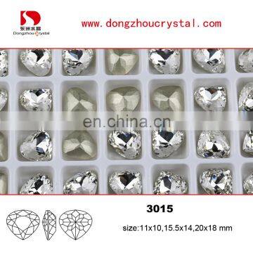 Point back with real silver Crystal Transparent stone for decorative