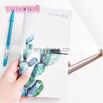 Pakistan 2018 New Products Cheap Cute School Stationery Custom Cactus Design Blank Kraft Paper Notebooks Writing Pads photo-3