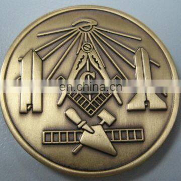 antique bronze masonic freemanson coin medallion