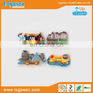 Eco-friendly Custom Logo Paris Souvenir Polyresin Fridge Magnet