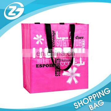 Wholesale Customized Logo CMYK Laminated 120gsm PP Woven Shopping Bag with Durable PP Webbing Handles