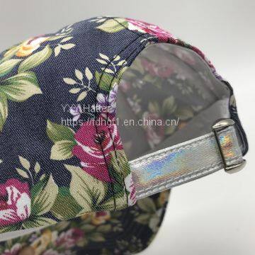 Korean Leisure All-match Flower Cloth Printed Flat Hat Hip-hop Duck Tongue Tide Sun Baseball Hats Special photo-3