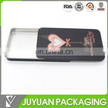 small metal tinplate aluminum slide cover style tin box