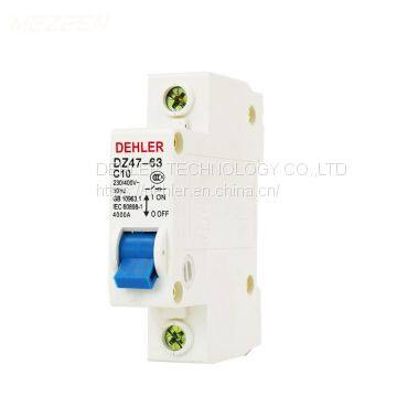 Dz47-63 C10 1p Miniature Circuit Breaker Household Low Pressure Air Switch