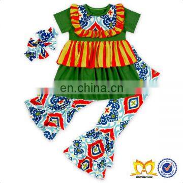 Posh Baby Ruffle Tunic Headband and Pant Fashion Clothes Boutique Girl Clothing photo-4