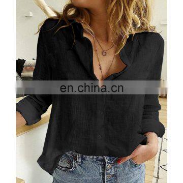 2020 Autumn Linen White Shirt Femme Womens Tops Fashion Long Sleeve Korean Woman Blouse photo-5