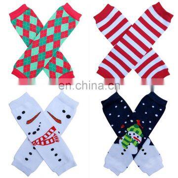 Christmas Baby Leg Warmer Toddler Snowflake Stripe Snowman print Knee pads  10colors