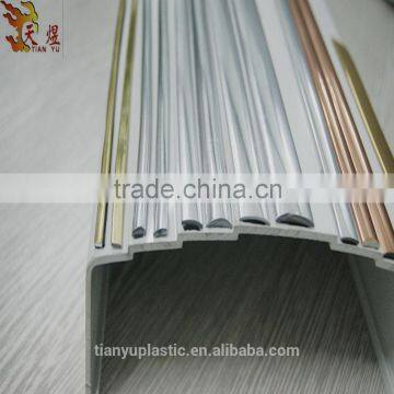 Pvc Decoration Flat Silver Golden Flat Strip Edge Banding Tape Trim Plastic Furniture Components