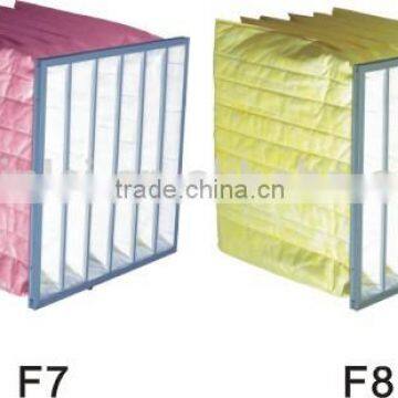 Air conditioning non-woven media ahu pocket pleated filter bag