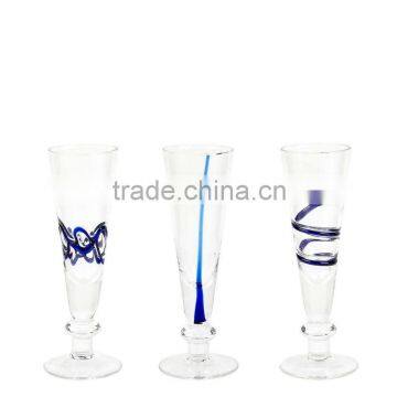 promotional hot selling high quality blue crazy cordial hand-crafted glass wholesales