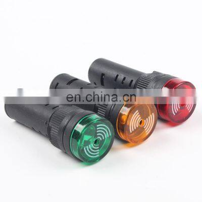 AD16-16SM 16mm 12V 24V 110V 220V Flash Signal Light Red warning Buzzer Beep Alarm plastic Indicator Red Green Yellow