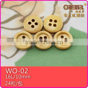 Coated Warter Proof Flatback Rim Natural Wooden Shirts Button photo-2