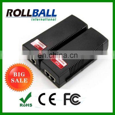 High performance passive poe gigabit poe injector IEEE802.3at standard 30w 2 copper cable RJ45 ports