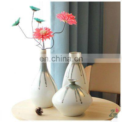 modern 3pcs a set porcelain jingdezhen white pottery ceramic vase